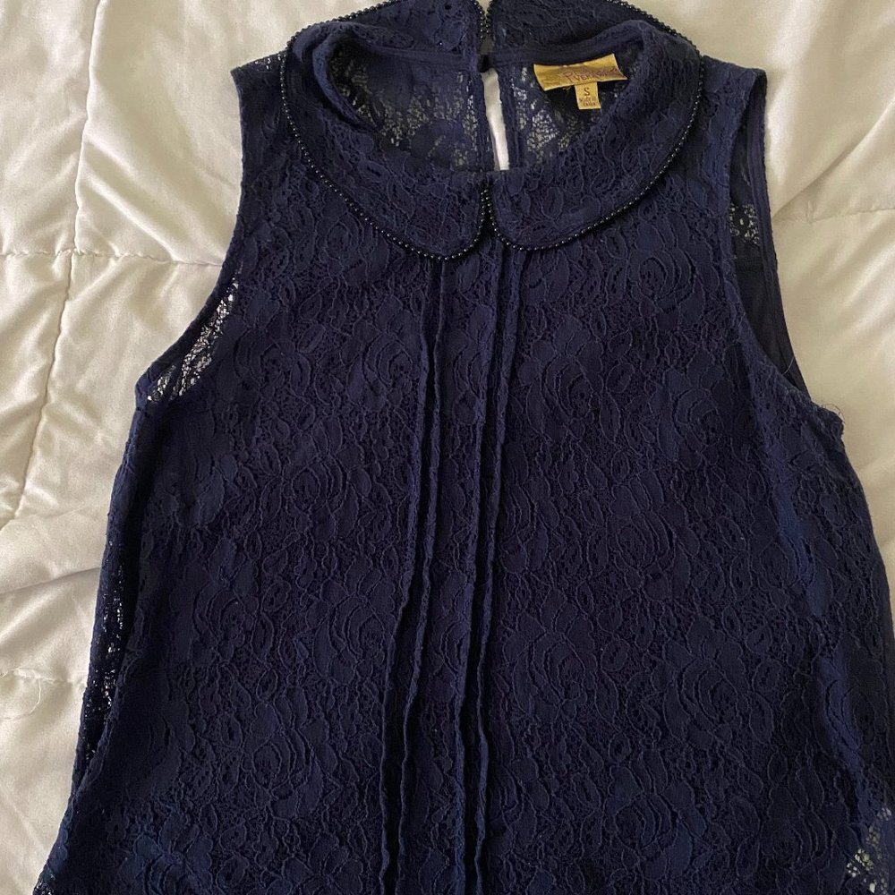 Vera Wang Navy-Blue Top